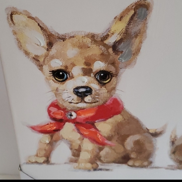 Canvas Art painting of a two Chihuahua Dogs - Picture 2 of 10